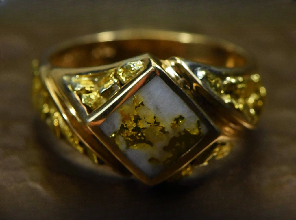Gold Quartz Ring "Orocal" RM1083NQ Genuine Hand Crafted Jewelry - 14K Gold Casting