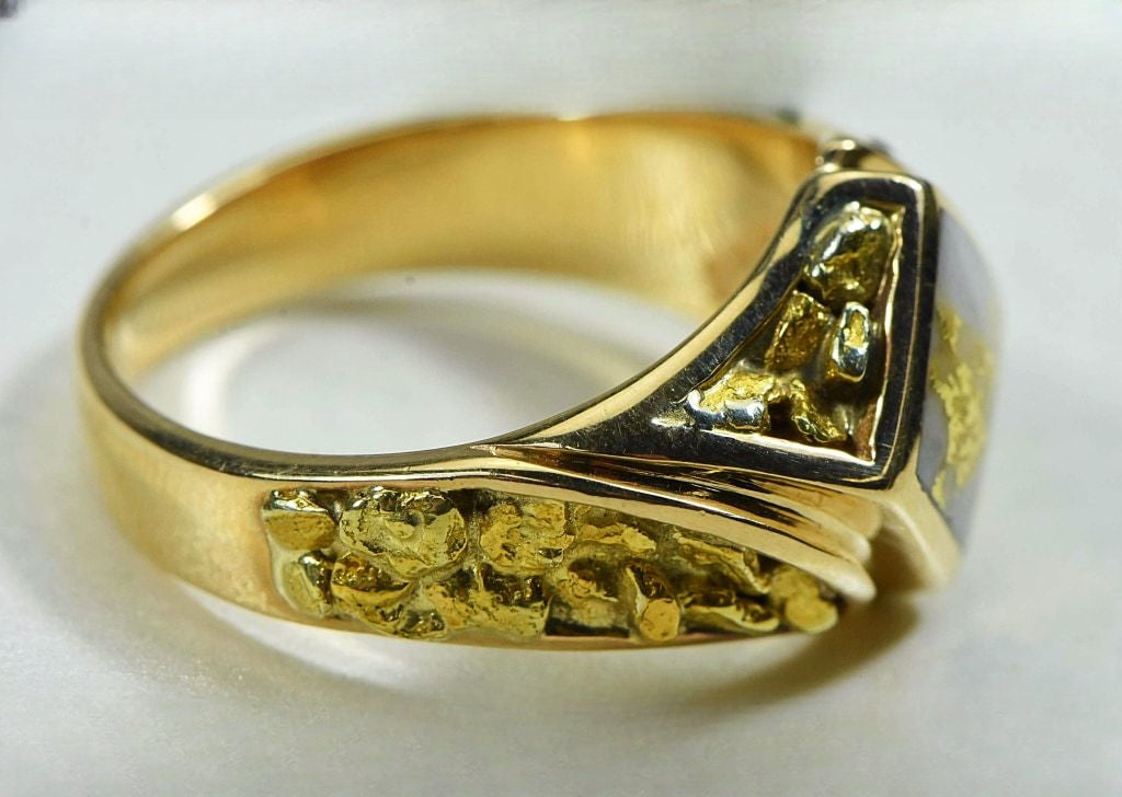 Gold Quartz Ring "Orocal" RM1083NQ Genuine Hand Crafted Jewelry - 14K Gold Casting