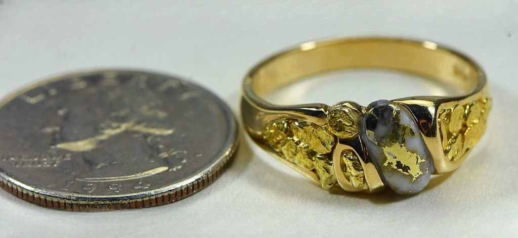 Gold Quartz Ring "Orocal" RM487Q Genuine Hand Crafted Jewelry - 14K Gold Casting
