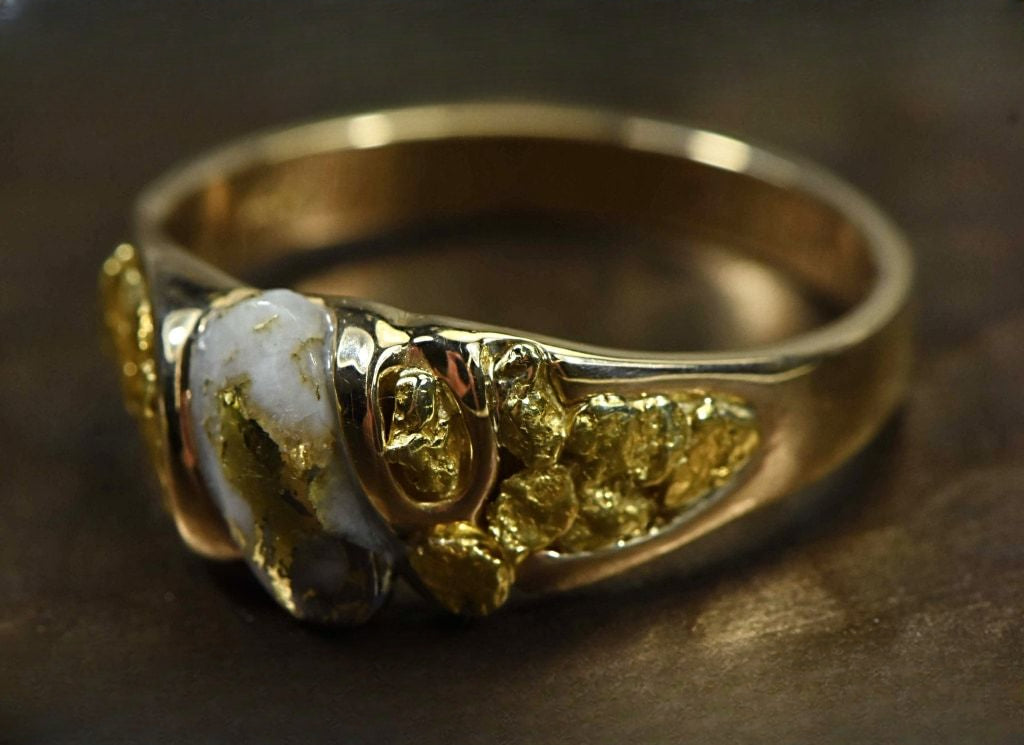 Gold Quartz Ring "Orocal" RM487Q Genuine Hand Crafted Jewelry - 14K Gold Casting