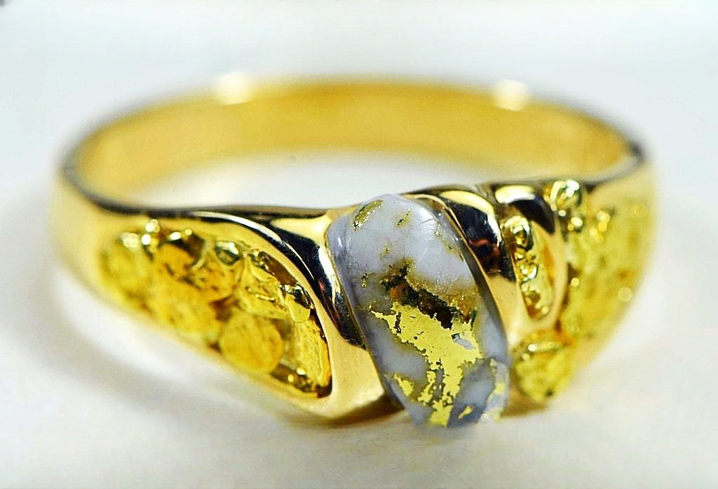 Gold Quartz Ring "Orocal" RM487Q Genuine Hand Crafted Jewelry - 14K Gold Casting