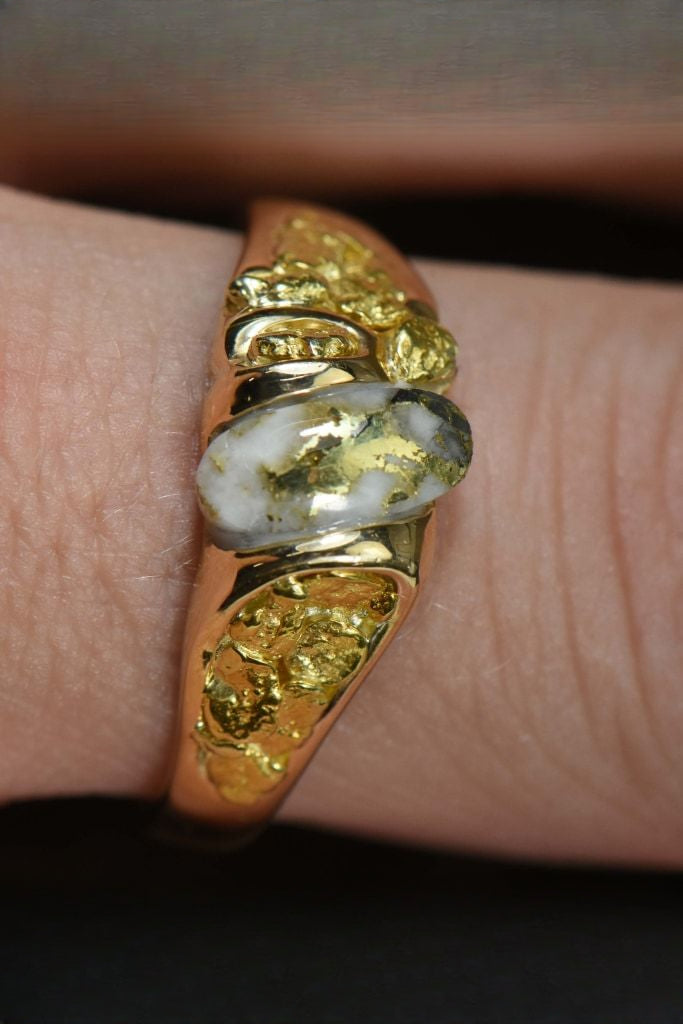 Gold Quartz Ring "Orocal" RM487Q Genuine Hand Crafted Jewelry - 14K Gold Casting