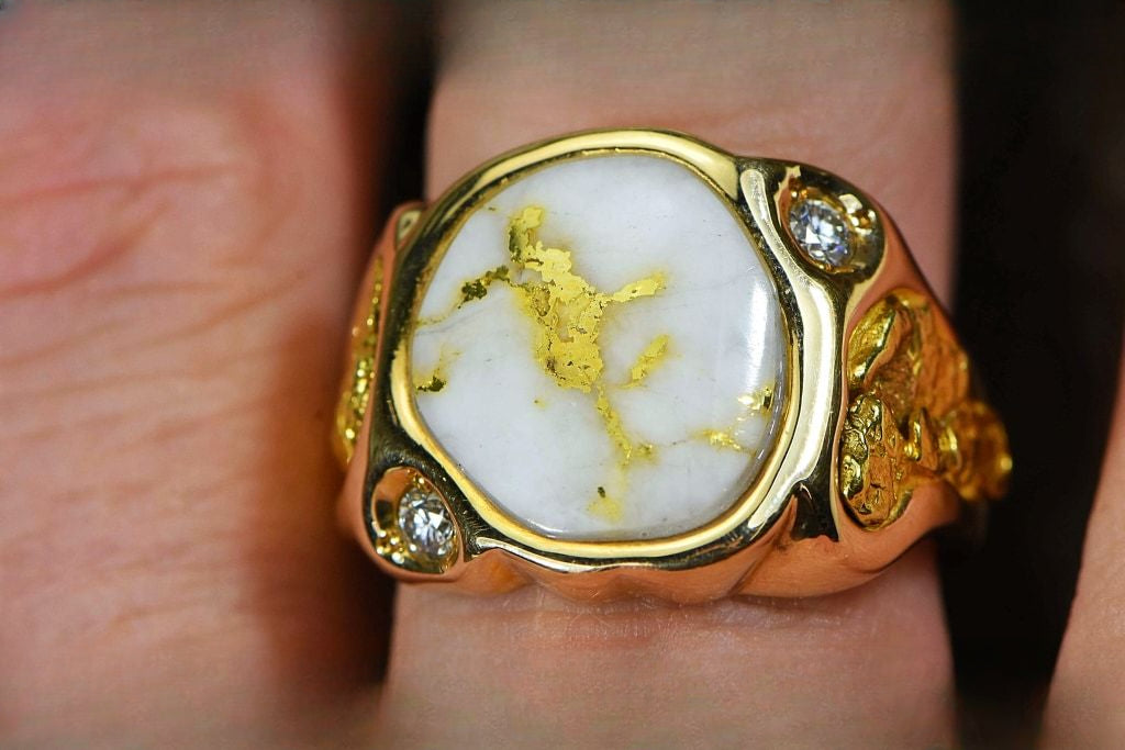 Gold Quartz Ring "Orocal" RM518D20Q Genuine Hand Crafted Jewelry - 14K Gold Casting