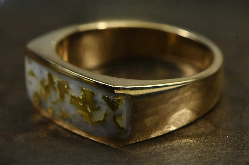 Gold Quartz Ring "Orocal" RM567Q Genuine Hand Crafted Jewelry - 14K Gold Casting