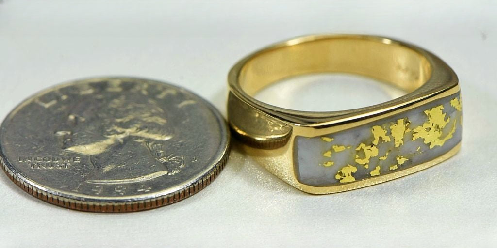 Gold Quartz Ring "Orocal" RM567Q Genuine Hand Crafted Jewelry - 14K Gold Casting