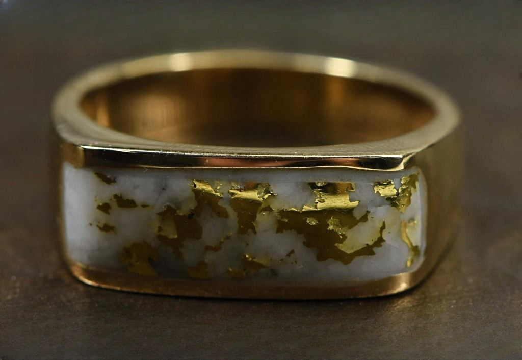Gold Quartz Ring "Orocal" RM567Q Genuine Hand Crafted Jewelry - 14K Gold Casting