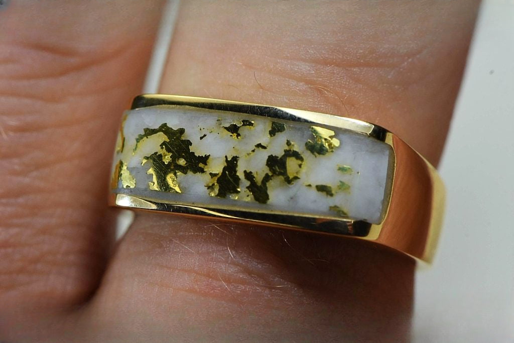 Gold Quartz Ring "Orocal" RM567Q Genuine Hand Crafted Jewelry - 14K Gold Casting