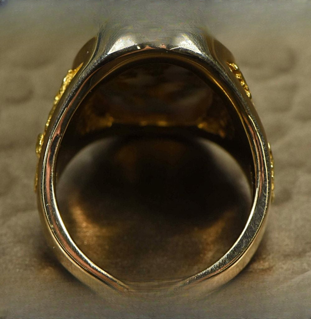 Gold Quartz Ring "Orocal" RM627Q Genuine Hand Crafted Jewelry - 14K Gold Casting