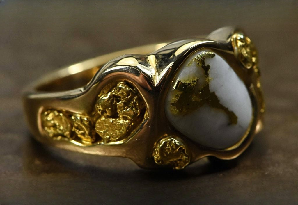 Gold Quartz Ring "Orocal" RM654Q Genuine Hand Crafted Jewelry - 14K Gold Casting