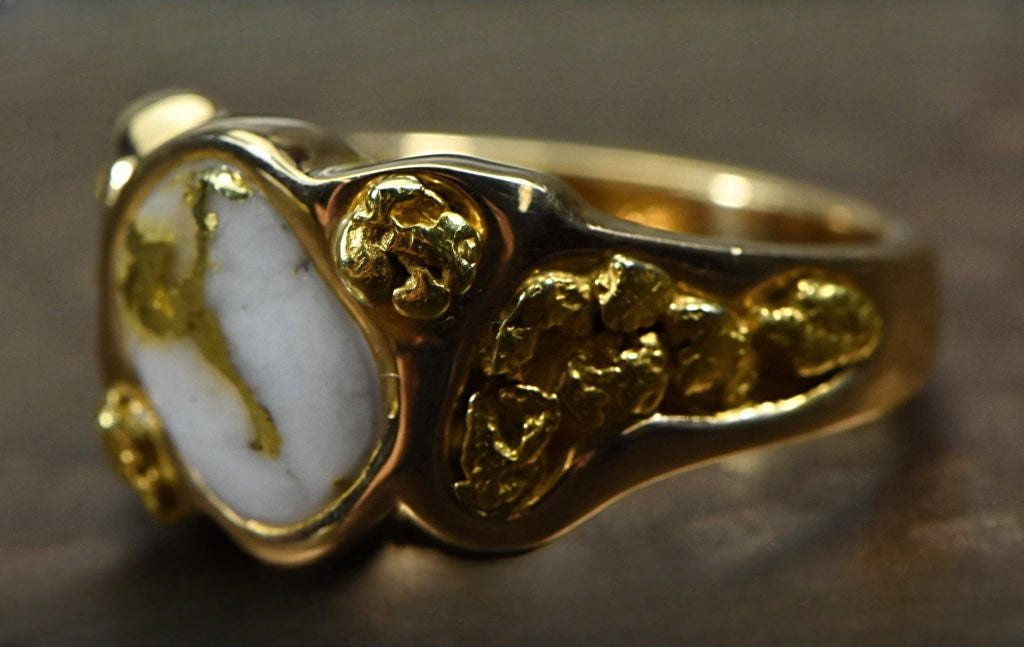 Gold Quartz Ring "Orocal" RM654Q Genuine Hand Crafted Jewelry - 14K Gold Casting
