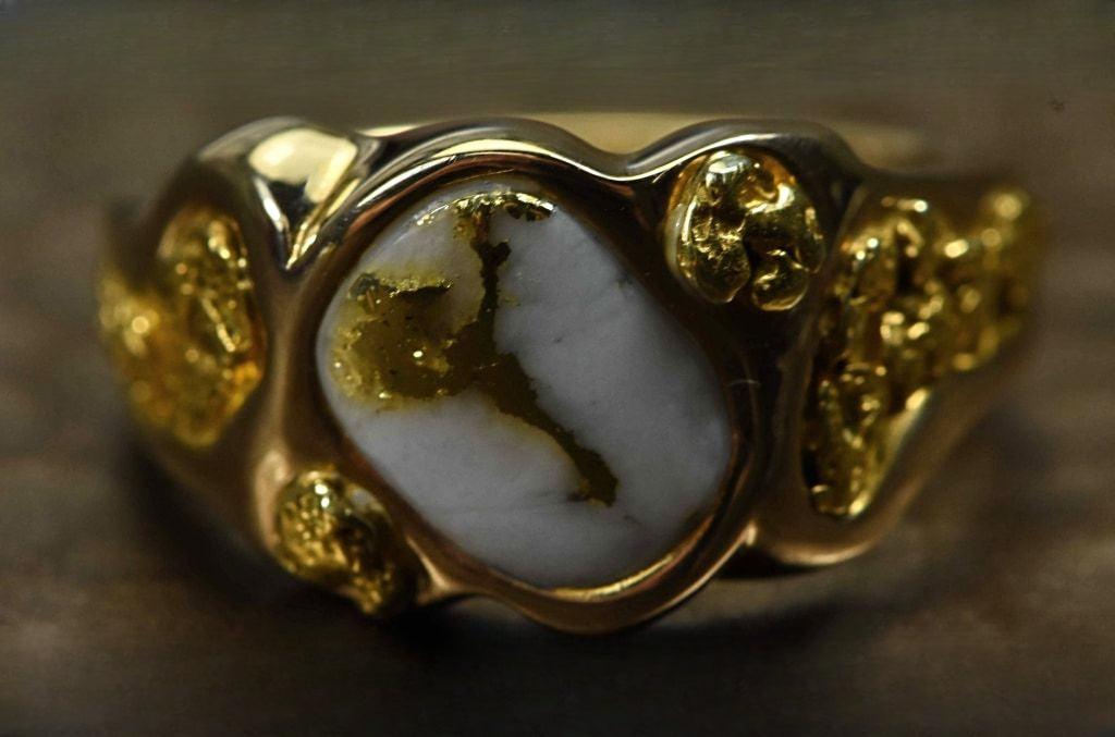 Gold Quartz Ring "Orocal" RM654Q Genuine Hand Crafted Jewelry - 14K Gold Casting