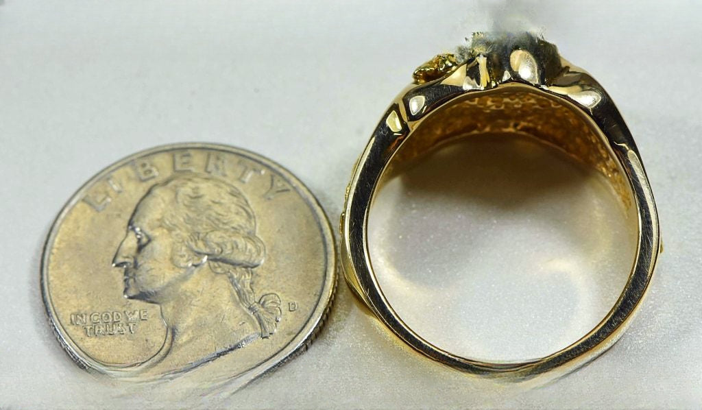 Gold Quartz Ring "Orocal" RM654Q Genuine Hand Crafted Jewelry - 14K Gold Casting
