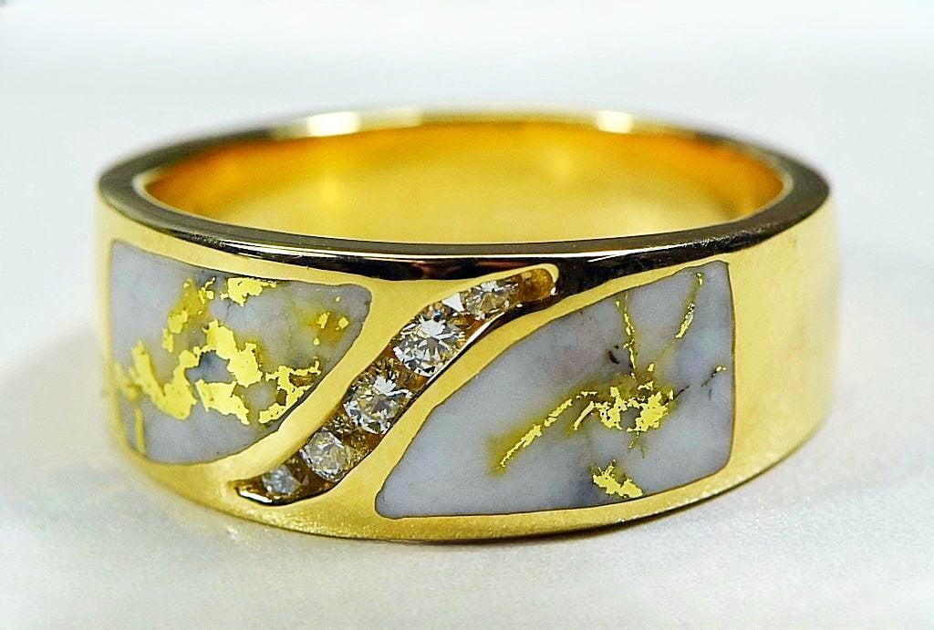 Gold Quartz Ring "Orocal" RM673D27Q Genuine Hand Crafted Jewelry - 14K Gold Casting