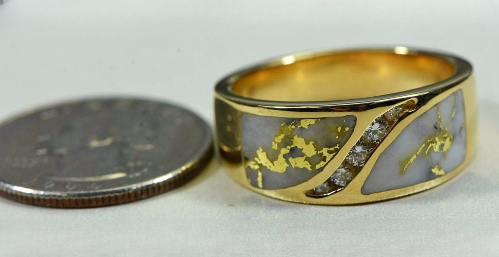 Gold Quartz Ring "Orocal" RM673D27Q Genuine Hand Crafted Jewelry - 14K Gold Casting
