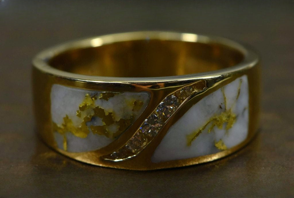Gold Quartz Ring "Orocal" RM673D27Q Genuine Hand Crafted Jewelry - 14K Gold Casting