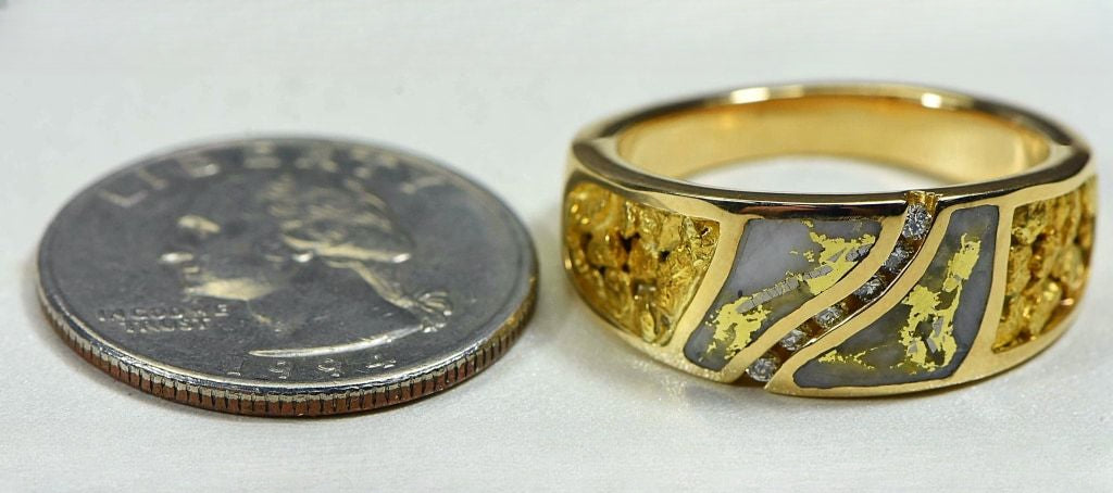 Gold Quartz Ring "Orocal" RM731D14NQ Genuine Hand Crafted Jewelry - 14K Gold Casting