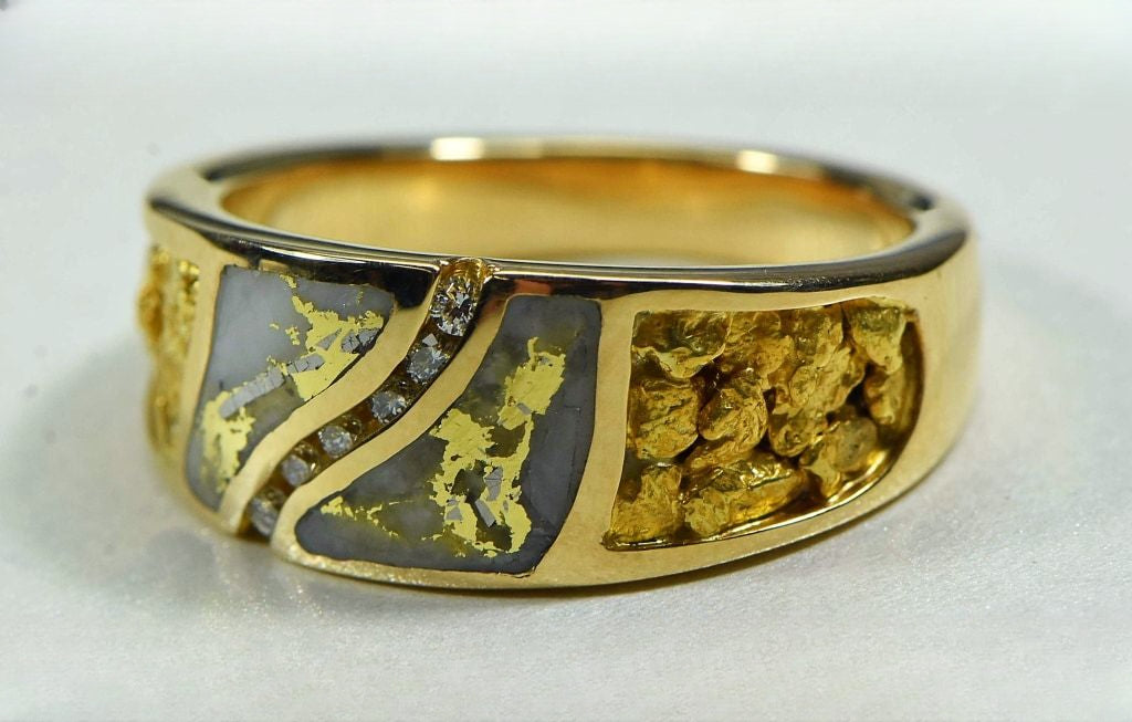 Gold Quartz Ring "Orocal" RM731D14NQ Genuine Hand Crafted Jewelry - 14K Gold Casting