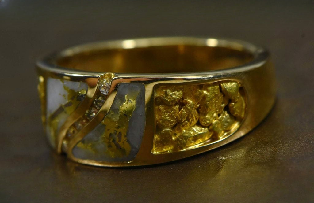 Gold Quartz Ring "Orocal" RM731D14NQ Genuine Hand Crafted Jewelry - 14K Gold Casting