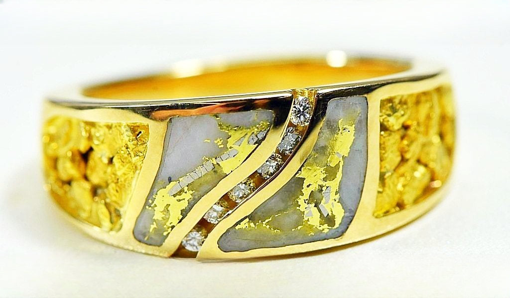 Gold Quartz Ring "Orocal" RM731D14NQ Genuine Hand Crafted Jewelry - 14K Gold Casting