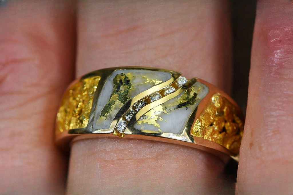 Gold Quartz Ring "Orocal" RM731D14NQ Genuine Hand Crafted Jewelry - 14K Gold Casting
