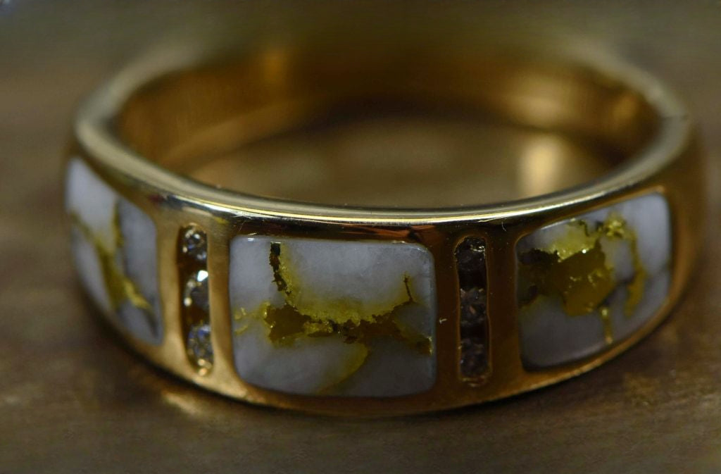 Gold Quartz Ring "Orocal" RM732D12Q Genuine Hand Crafted Jewelry - 14K Gold Casting