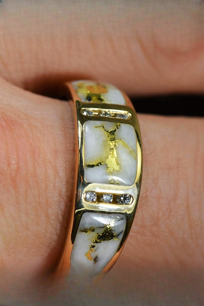 Gold Quartz Ring "Orocal" RM732D12Q Genuine Hand Crafted Jewelry - 14K Gold Casting
