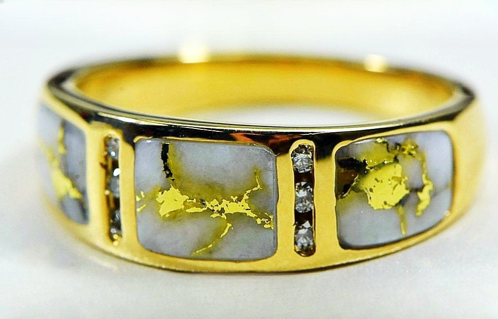 Gold Quartz Ring "Orocal" RM732D12Q Genuine Hand Crafted Jewelry - 14K Gold Casting