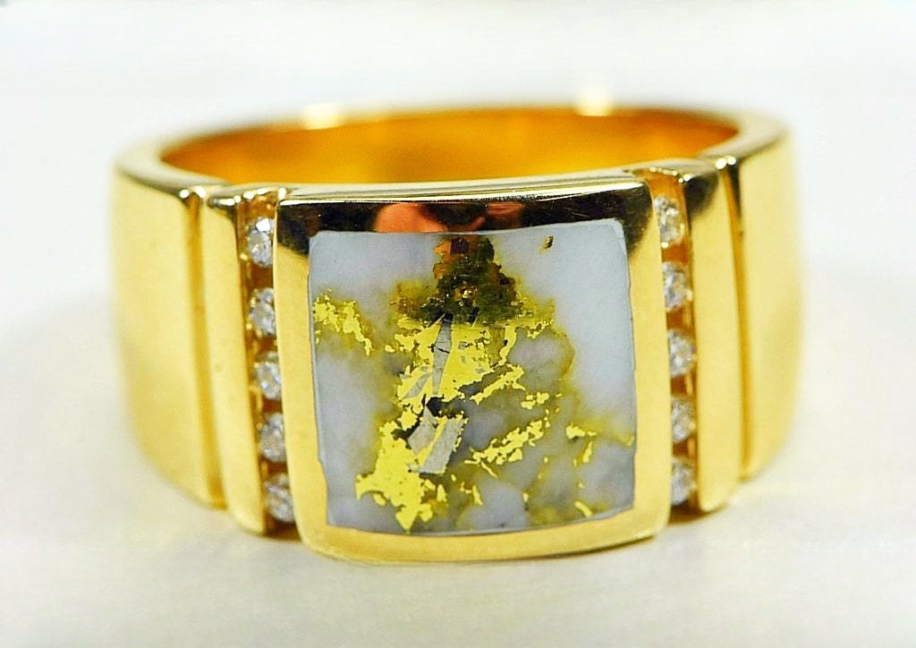 Gold Quartz Ring "Orocal" RM779D24Q Genuine Hand Crafted Jewelry - 14K Gold Casting