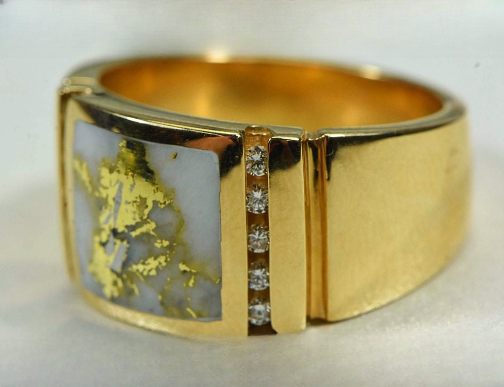 Gold Quartz Ring "Orocal" RM779D24Q Genuine Hand Crafted Jewelry - 14K Gold Casting