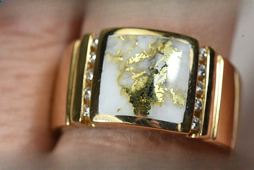 Gold Quartz Ring "Orocal" RM779D24Q Genuine Hand Crafted Jewelry - 14K Gold Casting
