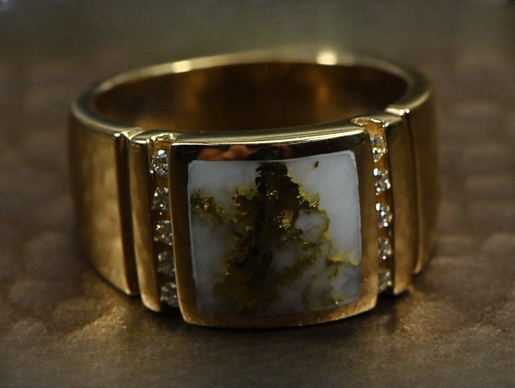 Gold Quartz Ring "Orocal" RM779D24Q Genuine Hand Crafted Jewelry - 14K Gold Casting