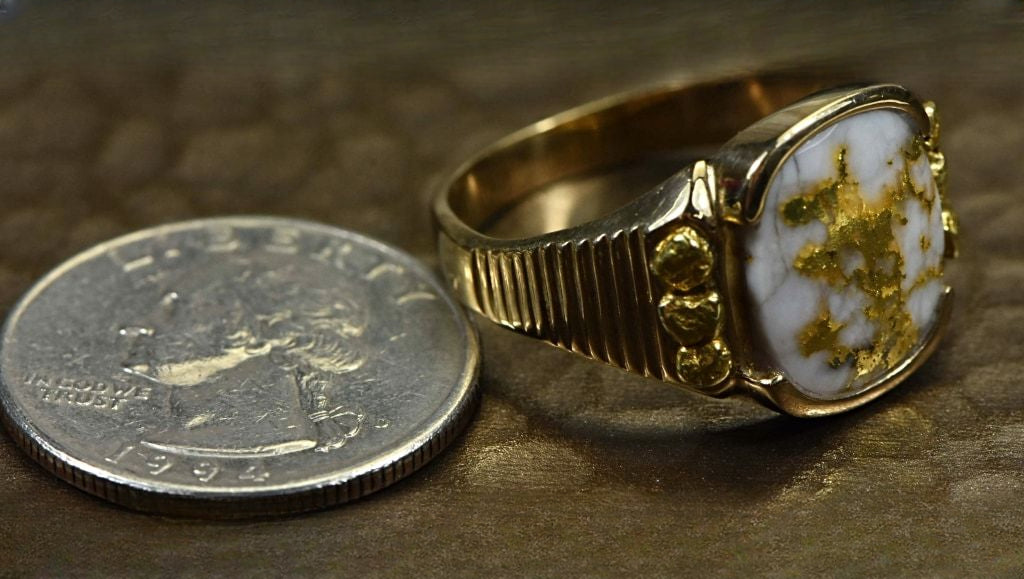 Gold Quartz Ring "Orocal" RM794NQ Genuine Hand Crafted Jewelry - 14K Gold Casting