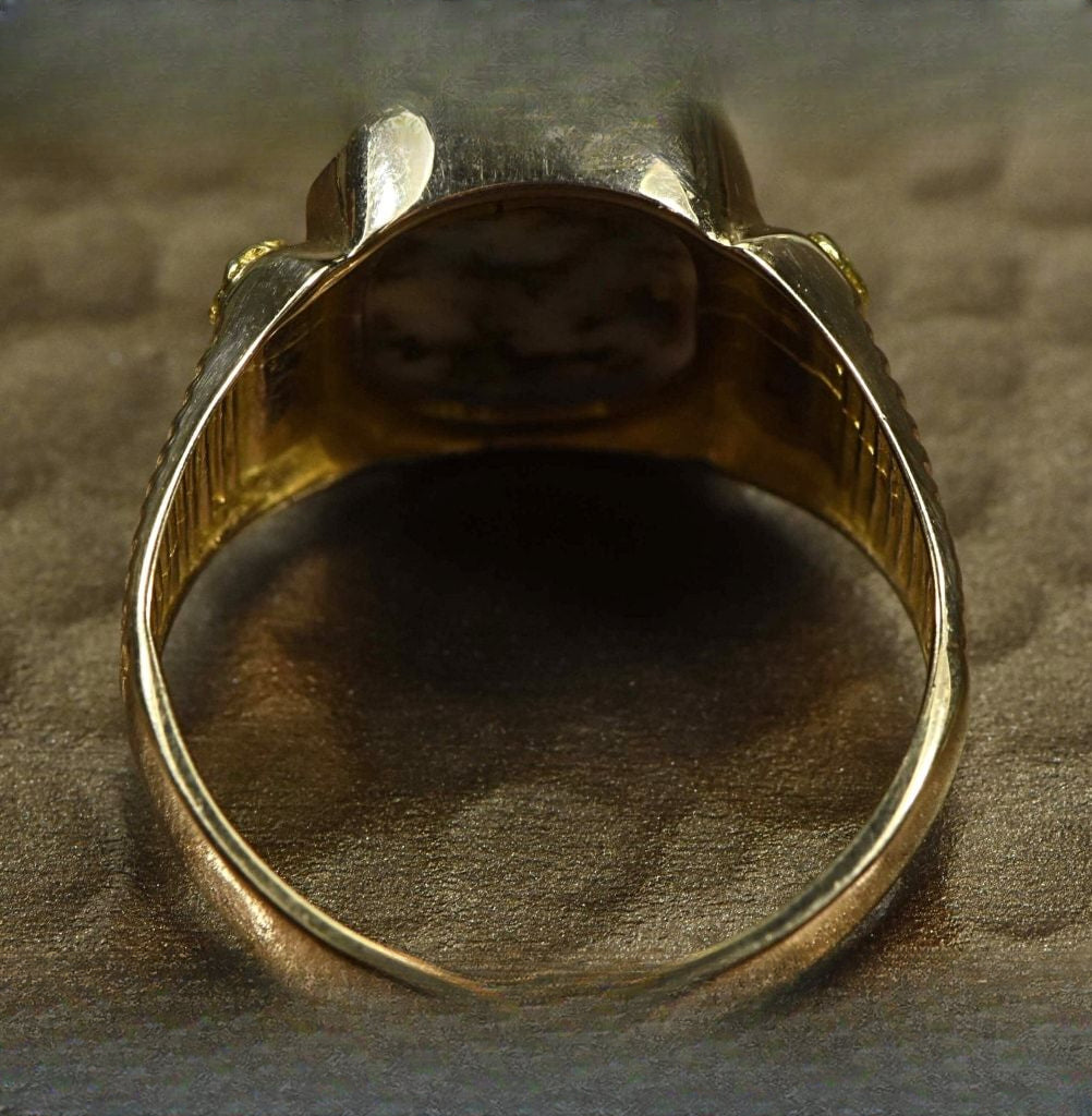 Gold Quartz Ring "Orocal" RM794NQ Genuine Hand Crafted Jewelry - 14K Gold Casting