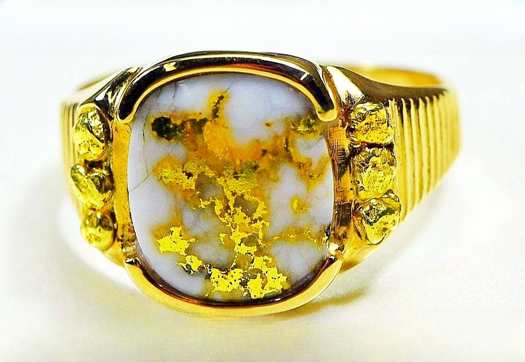 Gold Quartz Ring "Orocal" RM794NQ Genuine Hand Crafted Jewelry - 14K Gold Casting