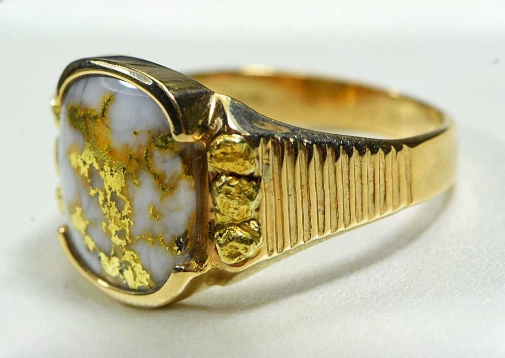 Gold Quartz Ring "Orocal" RM794NQ Genuine Hand Crafted Jewelry - 14K Gold Casting