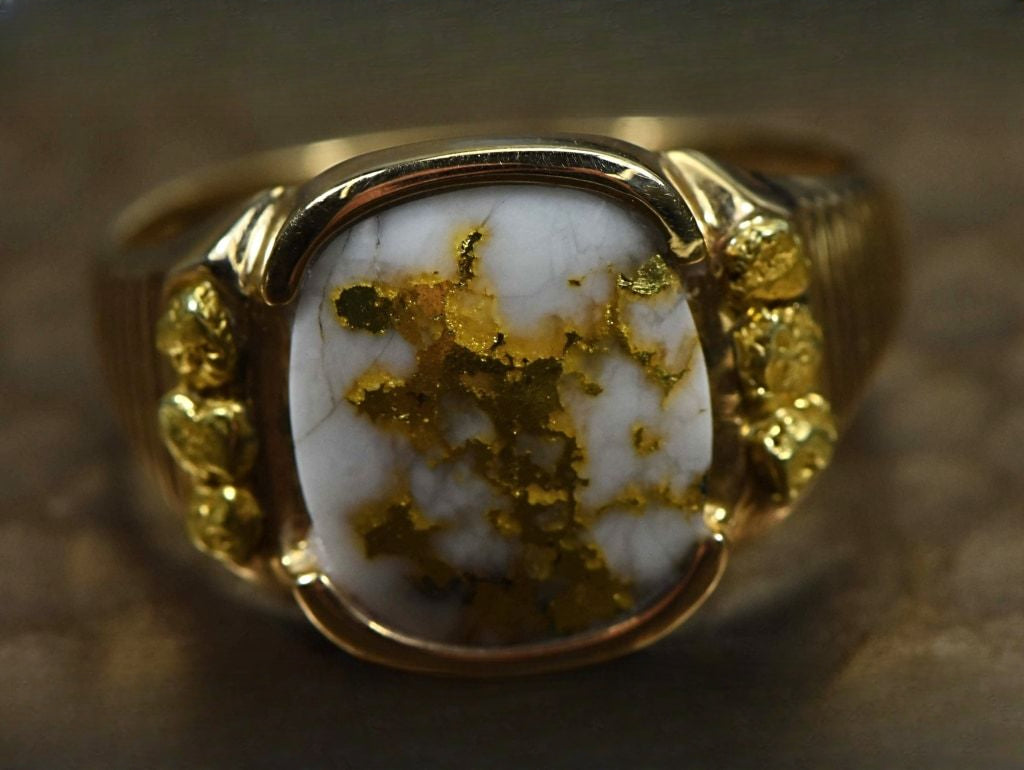 Gold Quartz Ring "Orocal" RM794NQ Genuine Hand Crafted Jewelry - 14K Gold Casting