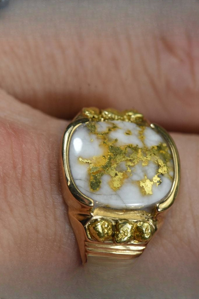 Gold Quartz Ring "Orocal" RM794NQ Genuine Hand Crafted Jewelry - 14K Gold Casting