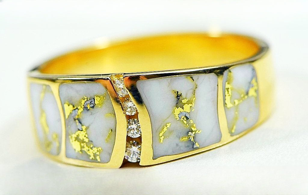 Gold Quartz Ring "Orocal" RMDL58SD9Q Genuine Hand Crafted Jewelry - 14K Gold Casting