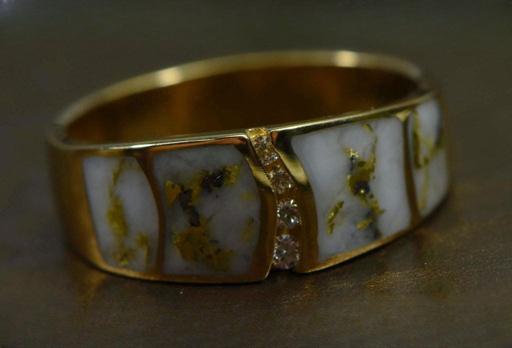 Gold Quartz Ring "Orocal" RMDL58SD9Q Genuine Hand Crafted Jewelry - 14K Gold Casting