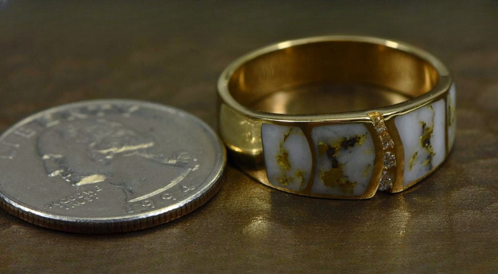 Gold Quartz Ring "Orocal" RMDL58SD9Q Genuine Hand Crafted Jewelry - 14K Gold Casting