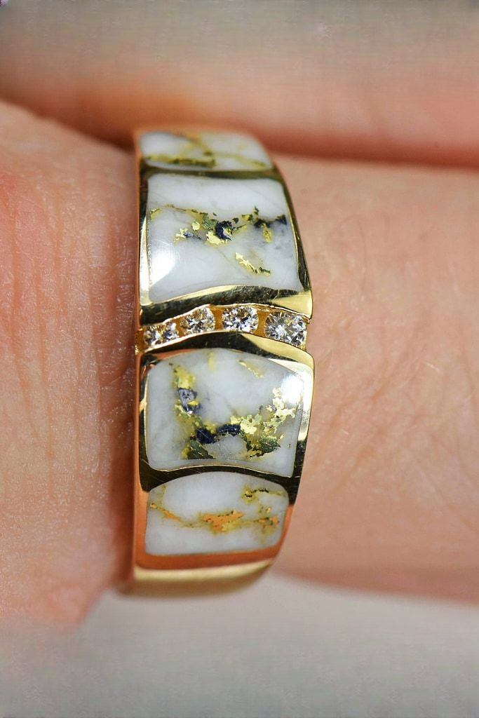 Gold Quartz Ring "Orocal" RMDL58SD9Q Genuine Hand Crafted Jewelry - 14K Gold Casting