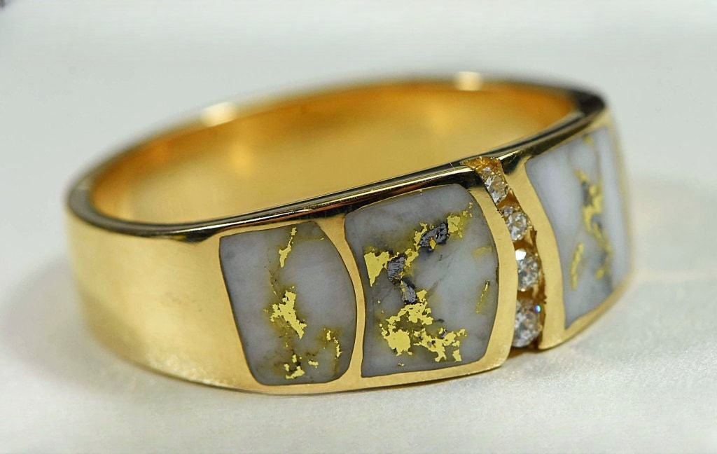 Gold Quartz Ring "Orocal" RMDL58SD9Q Genuine Hand Crafted Jewelry - 14K Gold Casting