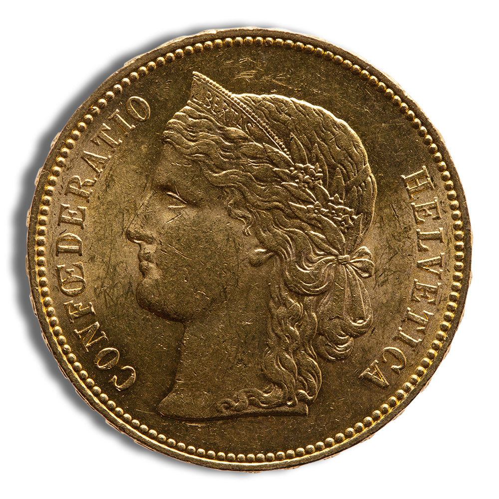 Switzerland Gold 20 Francs - Helvetica (1883-1896)