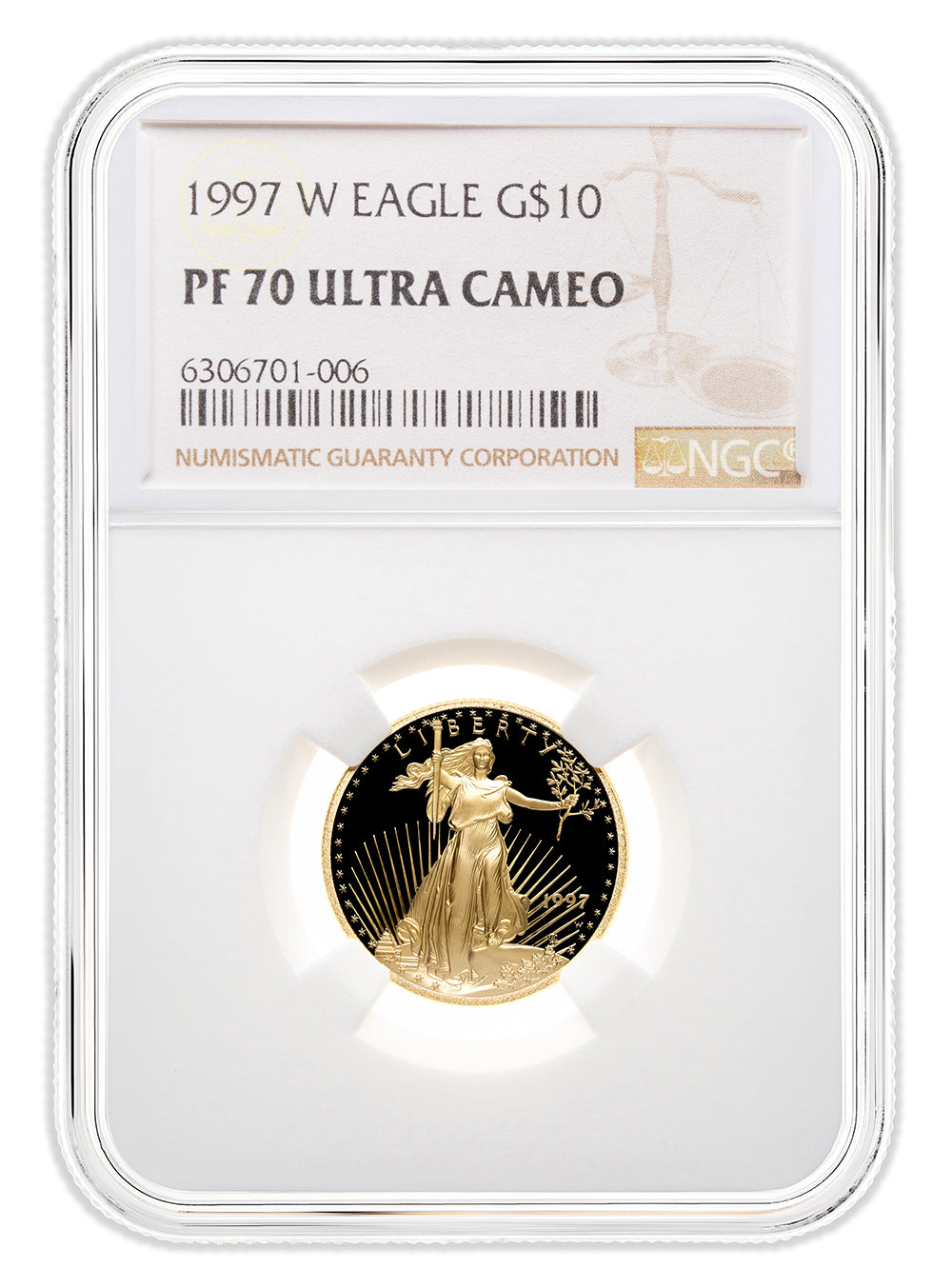 1997-W 1/4 oz Proof Gold Eagle $10 NGC PF70