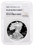 2001-W Proof Silver Eagle NGC PF69