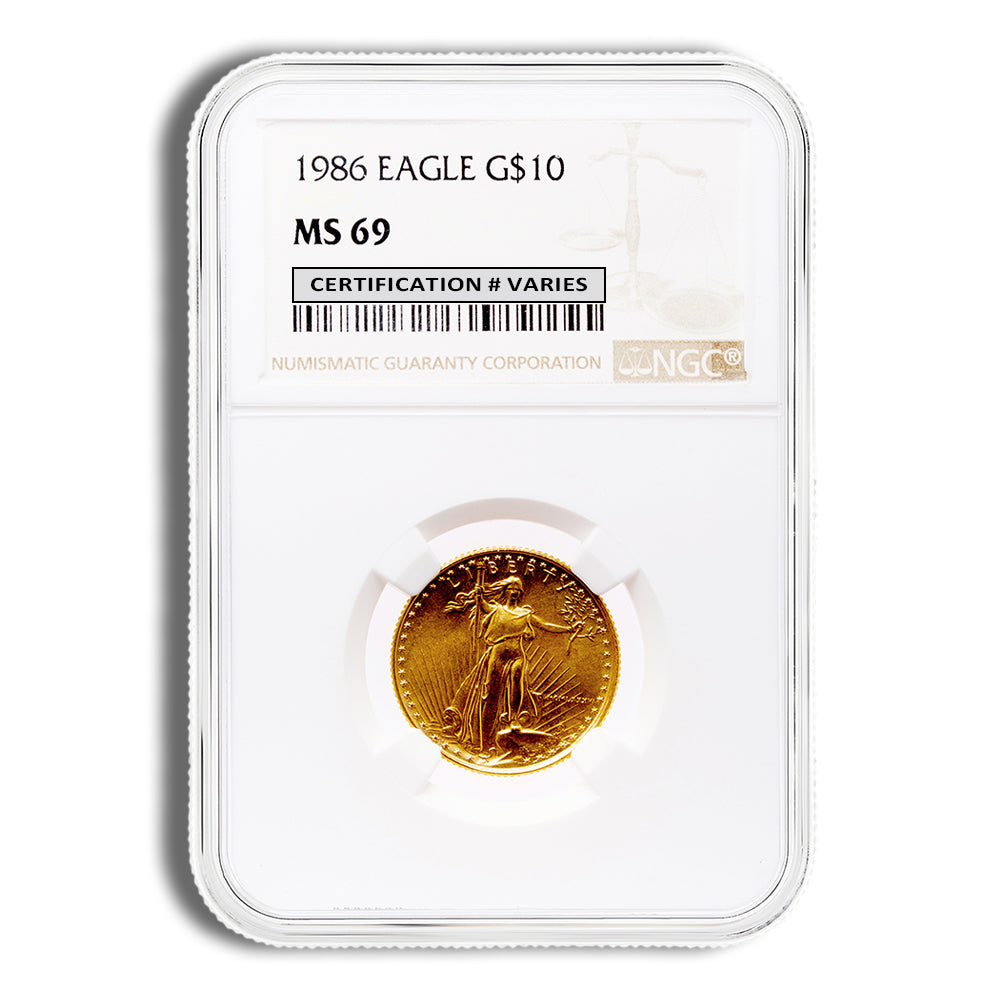 1986 1/4 oz Gold Eagle $10 NGC MS69