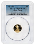 2013-W 1/10 oz Proof Gold Eagle $5 PCGS PR70 FS