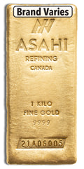 1 kilo Gold Bar - Brand Varies .9999 (COMEX Brand)