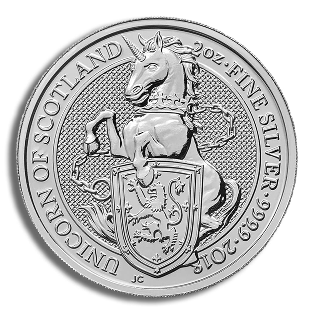 2018 2 oz Silver Great Britain Queen's Beasts - Unicorn