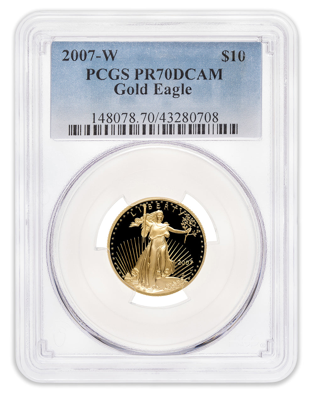 2007-W 1/4 oz Proof Gold Eagle $10 PCGS PR70